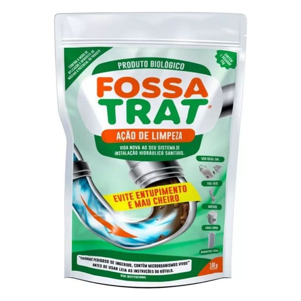 Desentupidor biologico Fossa Trat acao de limpeza evitando entupimento de Pias Ralos Sanitarios caixas de gorduras Biogestores e Fossas 100g