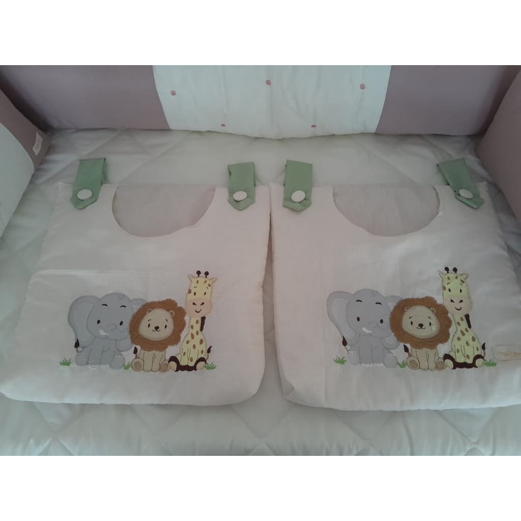 Porta Treco Quarto Bebe Safari Bita 2 Peças Verde Erva Doce