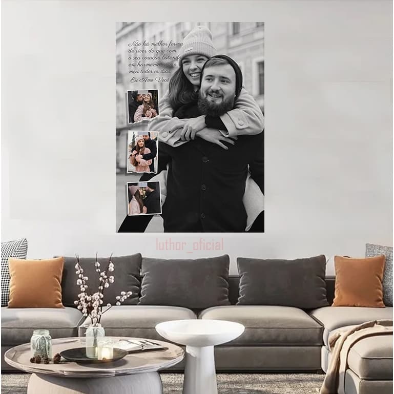 Quadro Personalizado Mosaico Com Foto Casal -Decoração Exclusiva