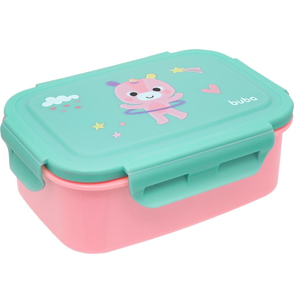 Bento Box Com Divisória e Trava Zoo Unicórnio - Buba