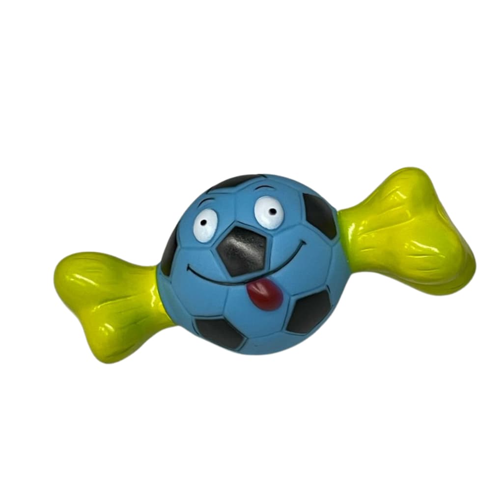 Brinquedo Para Pet Cães Cachorro Ossinho Futebol Vinil Com Apito
