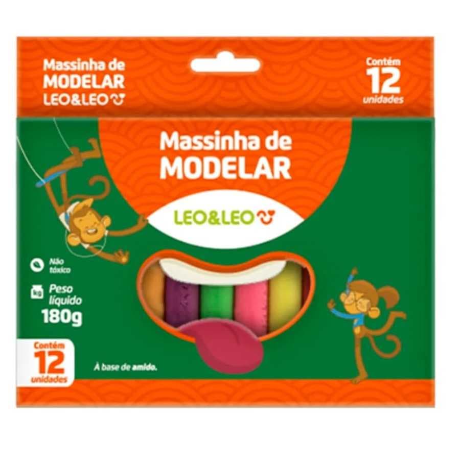 Massinha de Modelar Com 12 Cores Leo e Leo