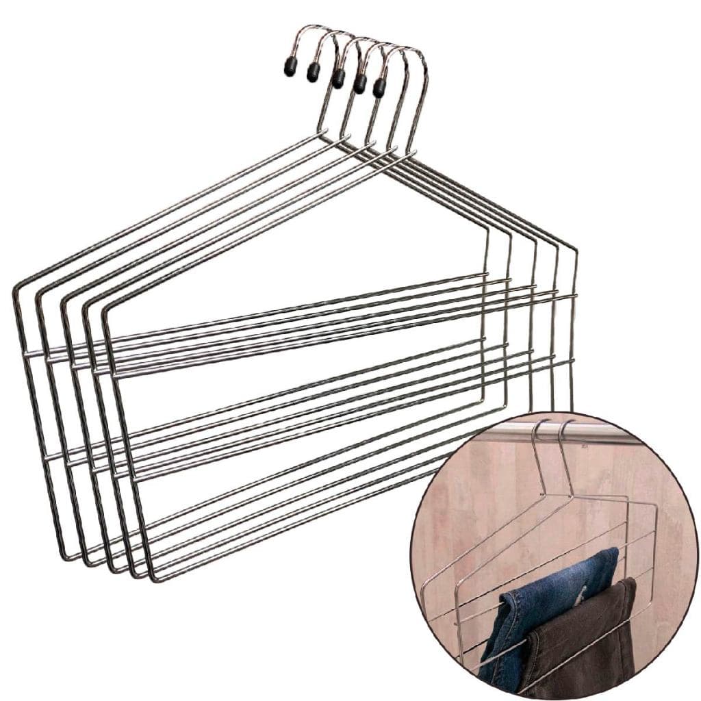 Cabide Triplo Para Calça Aço Inox Organizador Reforçado Promoção