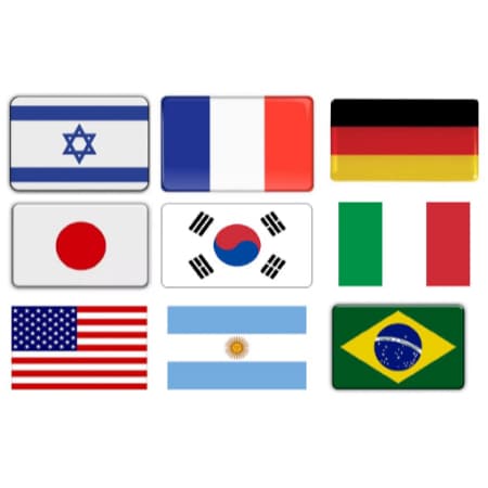 Adesivos Bandeiras Resinadas Países