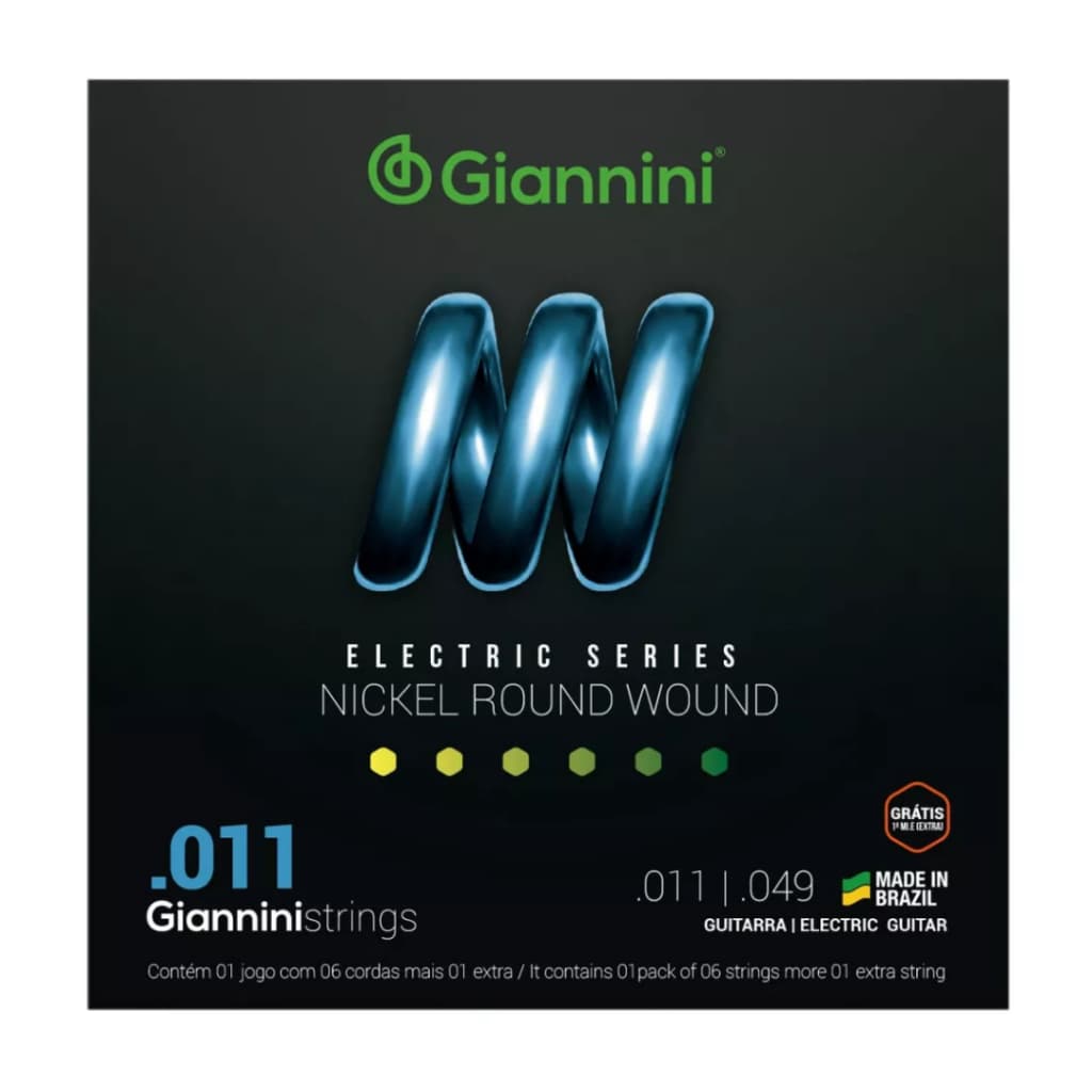 Encordoamento Guitarra Giannini Eletric Series Nickel Round 0.11