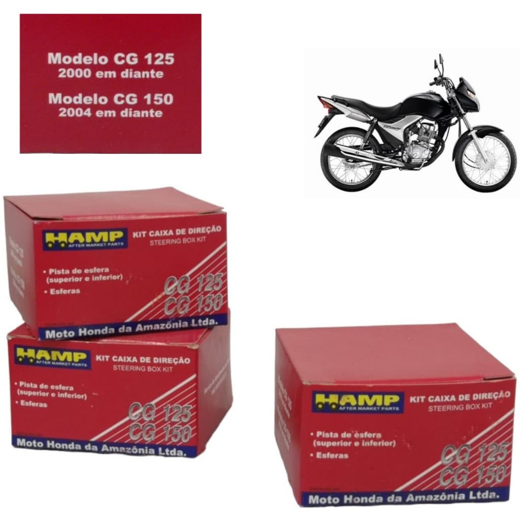 Kit Caixa de Direção Linha CG 125, CG 150 e CG 160 - Original Honda