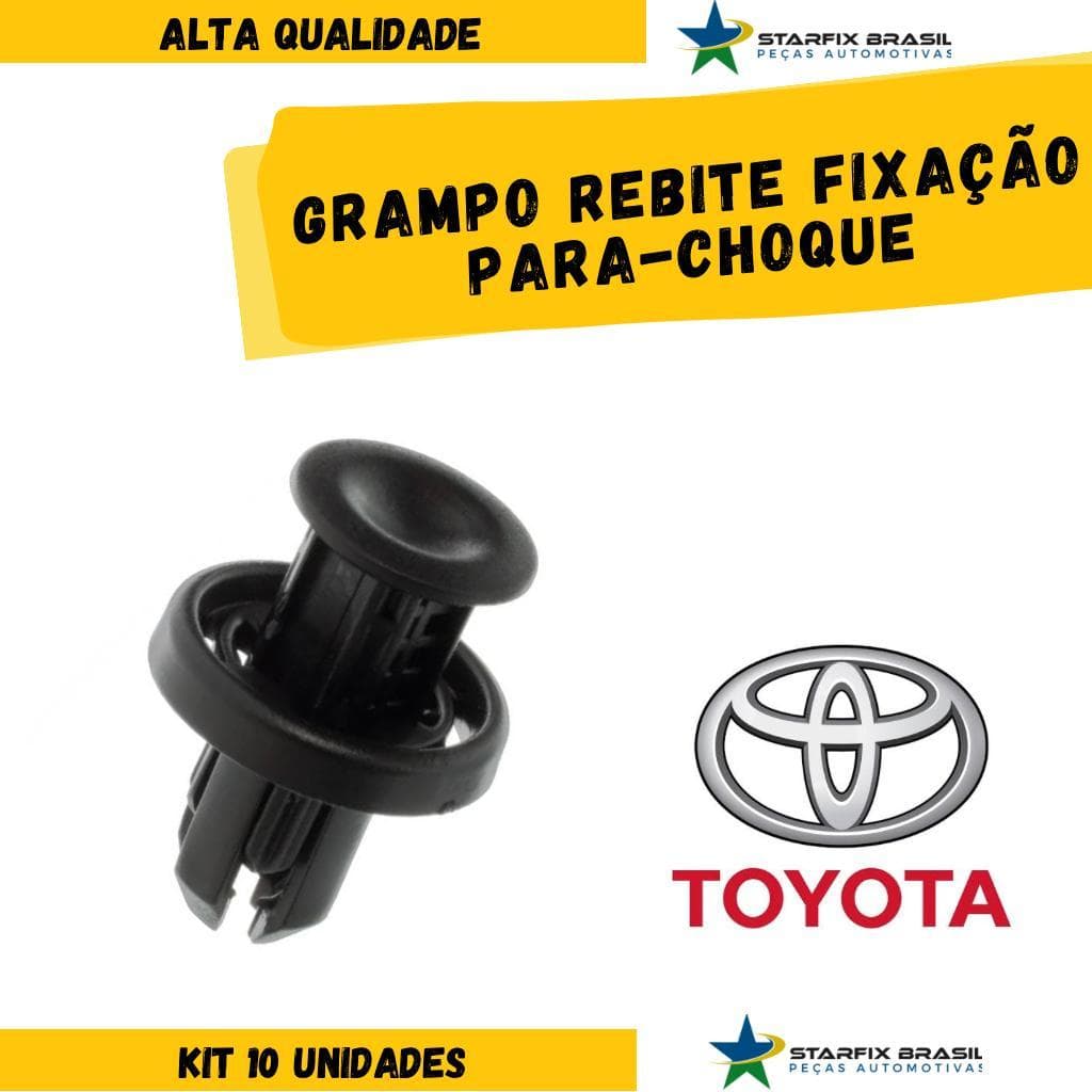 GRAMPO REBITE FIXACAO PARA-CHOQUE ACCORD CIVIC CITY CRV FIT 10 PCS P302