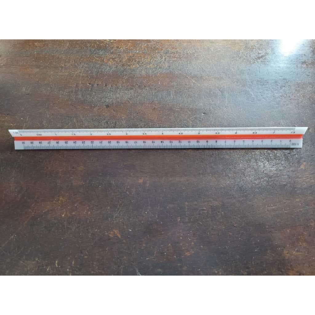 Escalímetro Régua Triangular Plástico 30cm Escala Transferidor Medidor