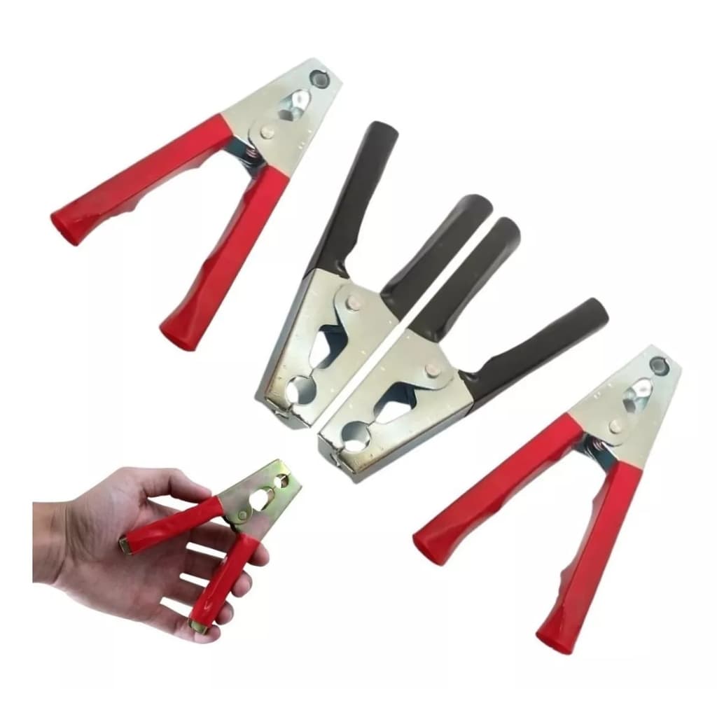 Kit 4 Garras De Bateria Tipo Jacaré Reforçada 200a  Para Cabo De Chupeta Espaguete