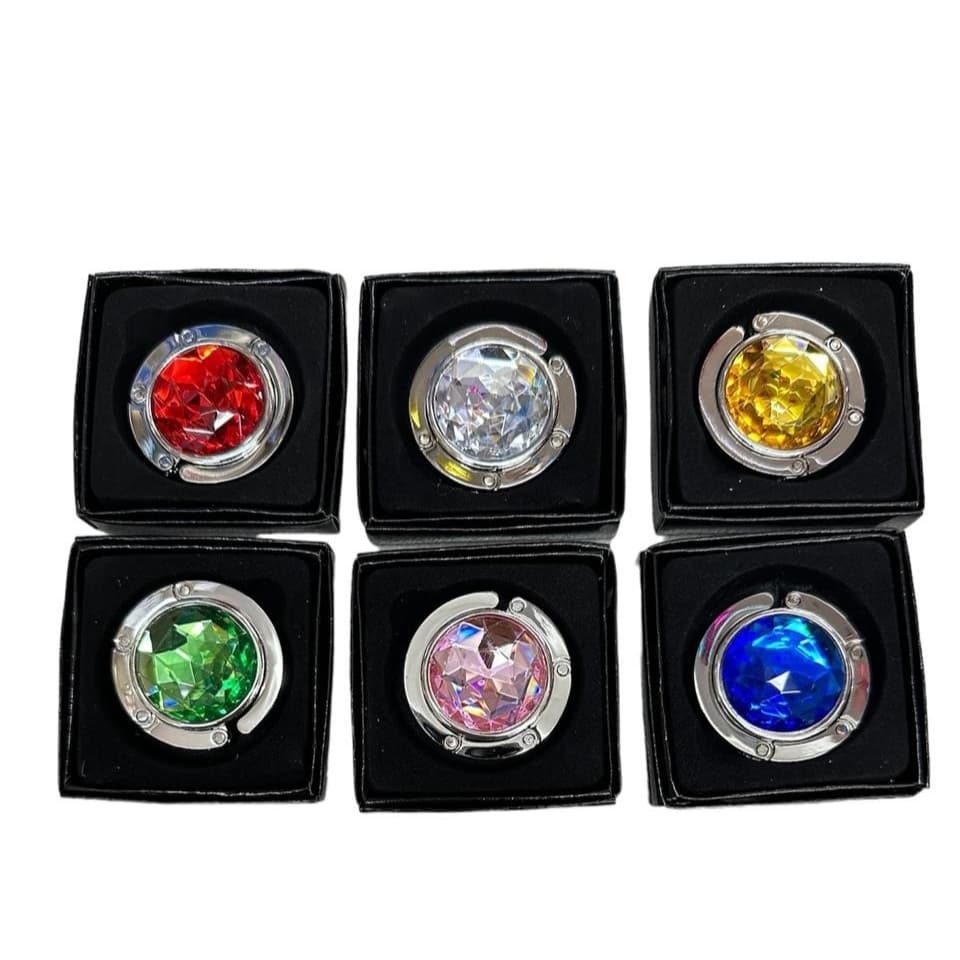 Suporte Bolsa Gancho Dobrável Metal Portátil Mesa PEDRA COLORIDA