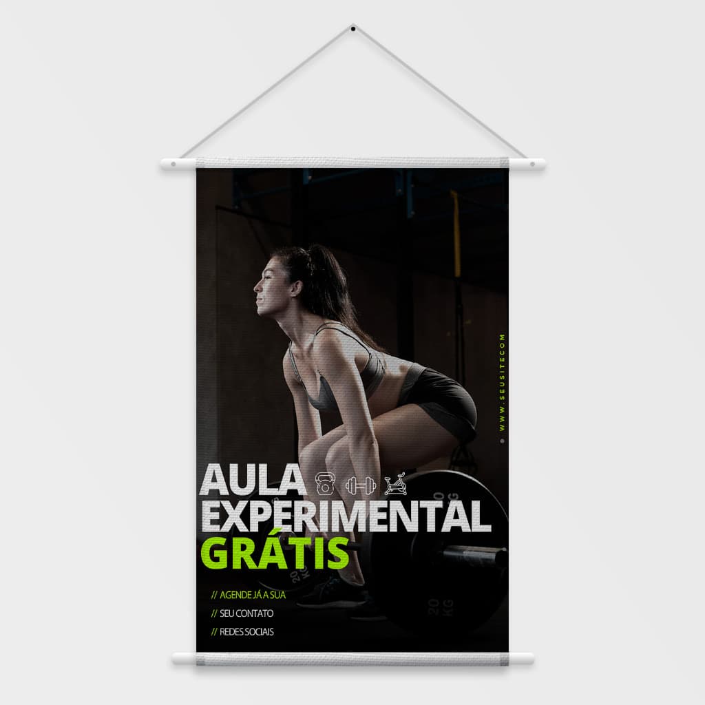 Banner Personalizado Academia Aula Experimental Completo 50x80cm