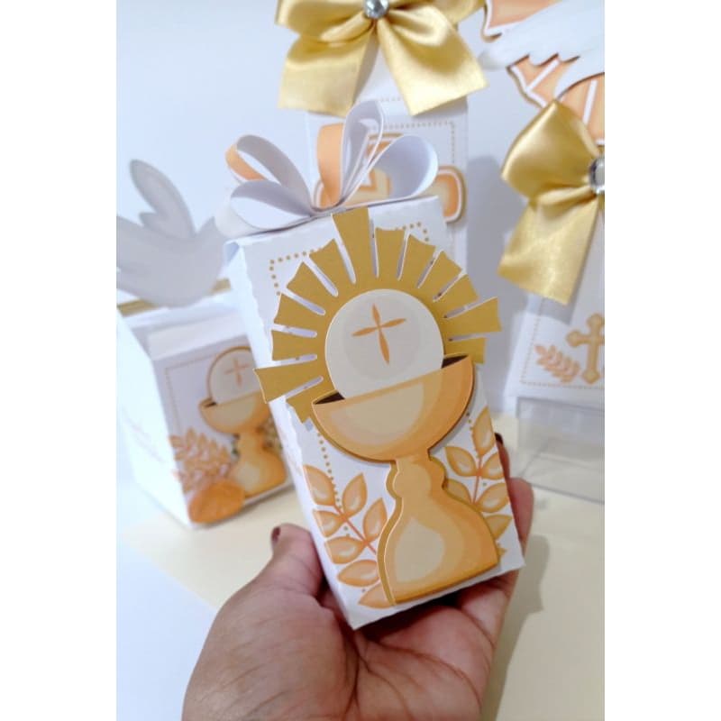 PEGUE E MONTE - Kit Festa Personalizados PRIMEIRA EUCARISTIA/COMUNHÃO Lembrancinhas Caixinhas para Aniversário