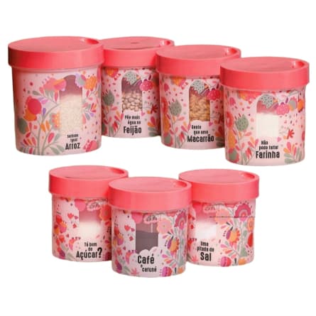 Pote Coleção Flor e Humor Porta Mantimento
