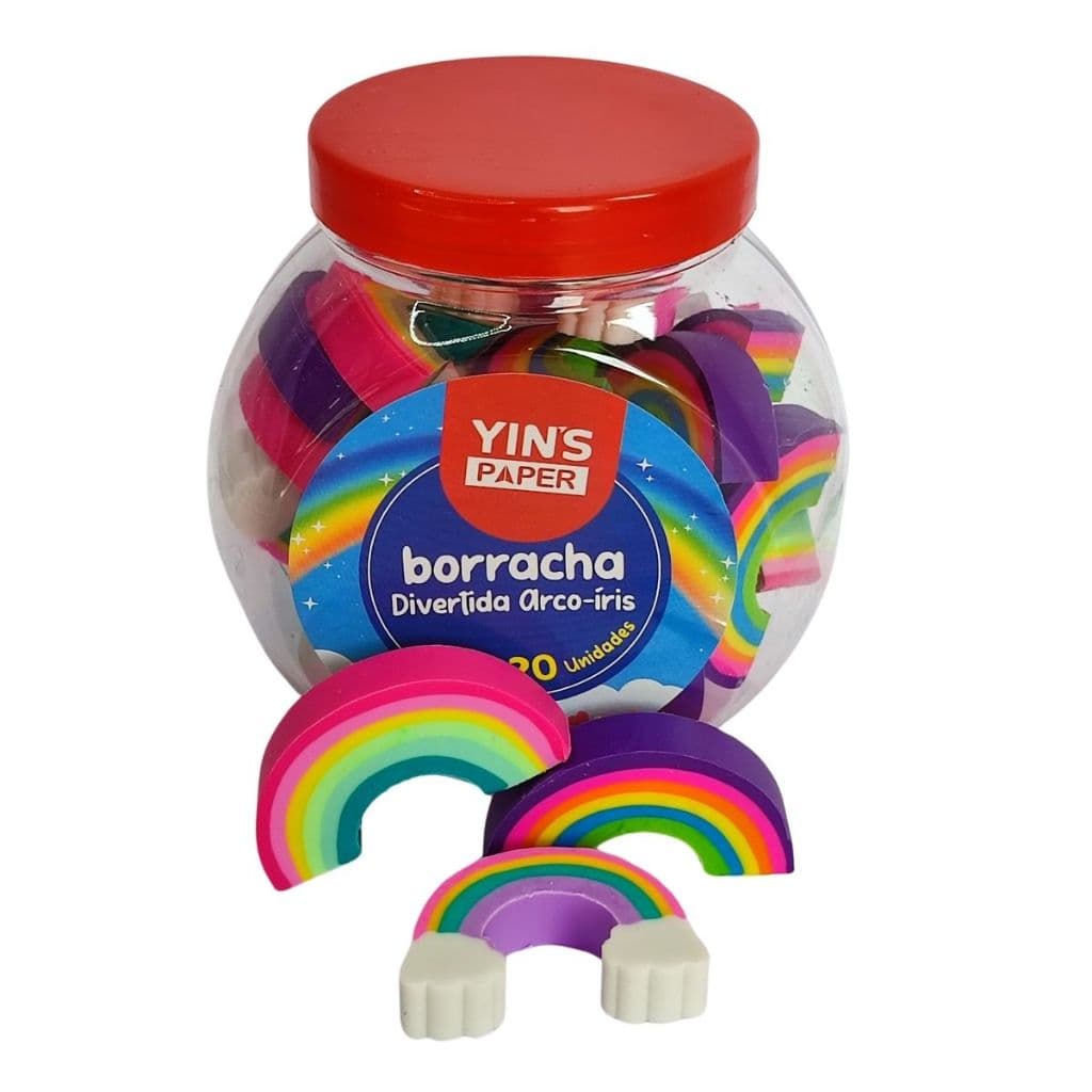 Pote 20 Unidades Borrachas Arco-Iris Fofa