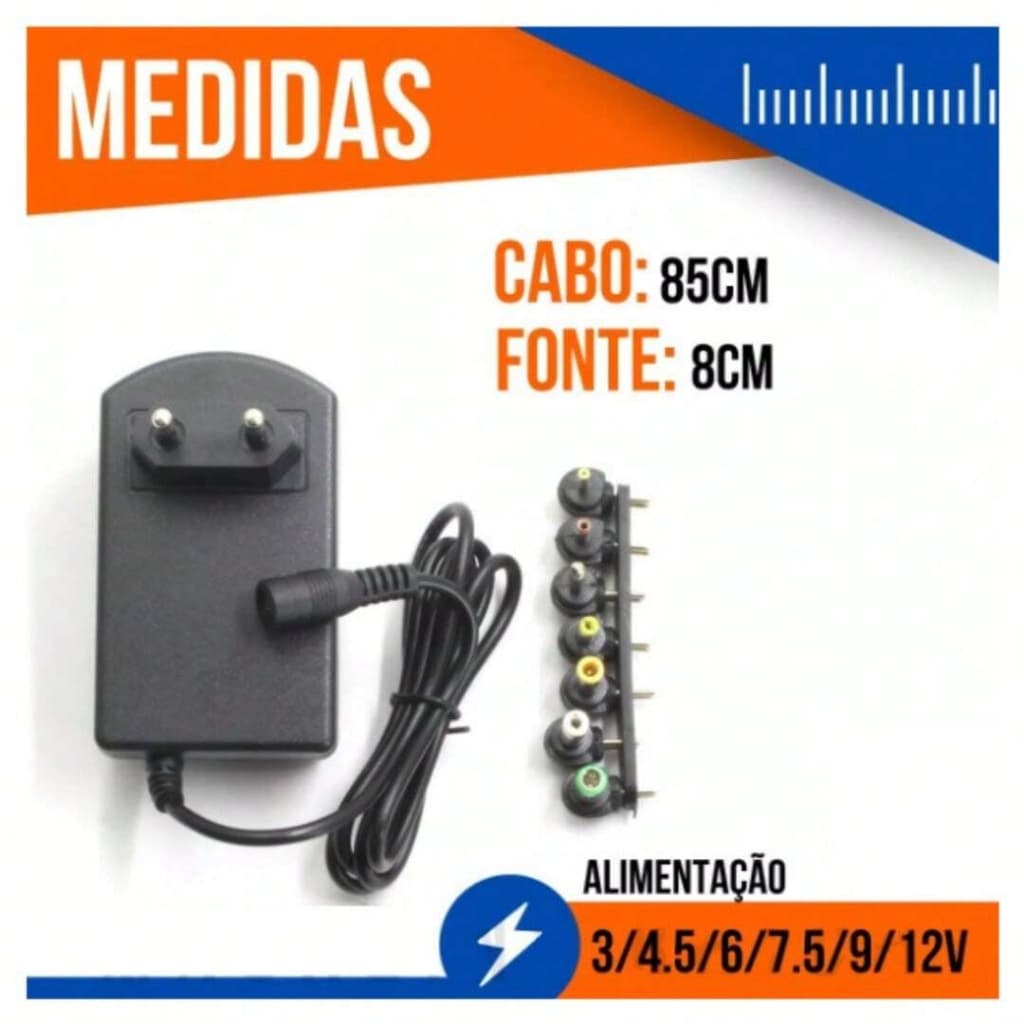 Adaptador de alimentação ajustável multifuncional de 42 W Adaptador de alimentação de comutação de carregamento multifun
