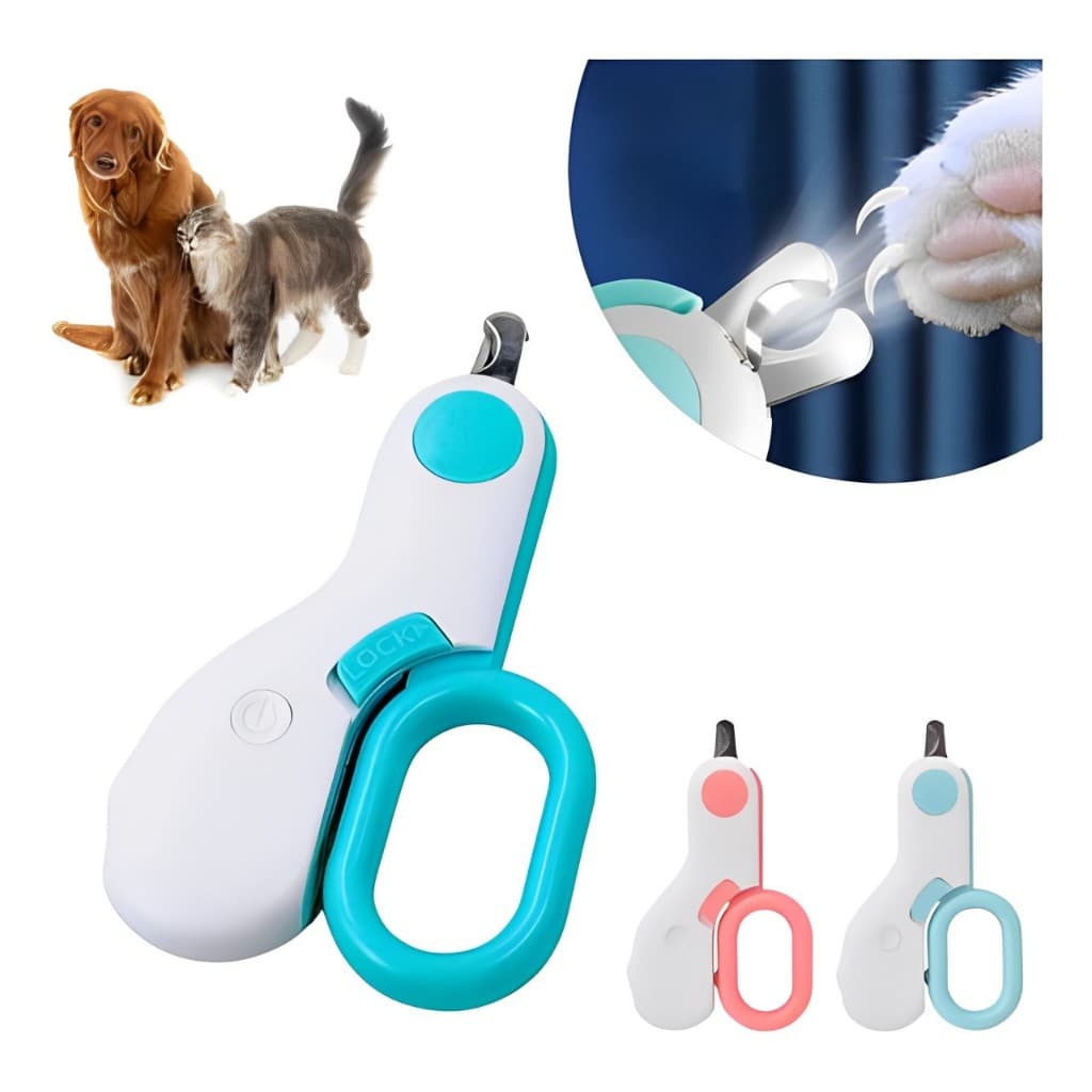 Alicate Mini Inox C/ Luz Led Cortador De Unha Pet Gatos Cães Preá