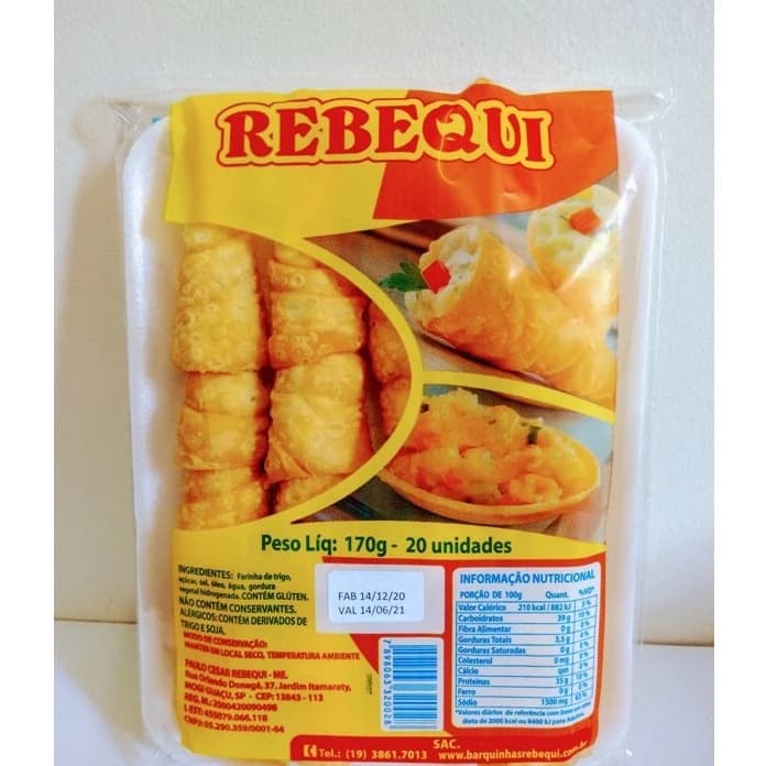 Kit Canudo Rebequi fritos 170 gr Pct C/3 Unds