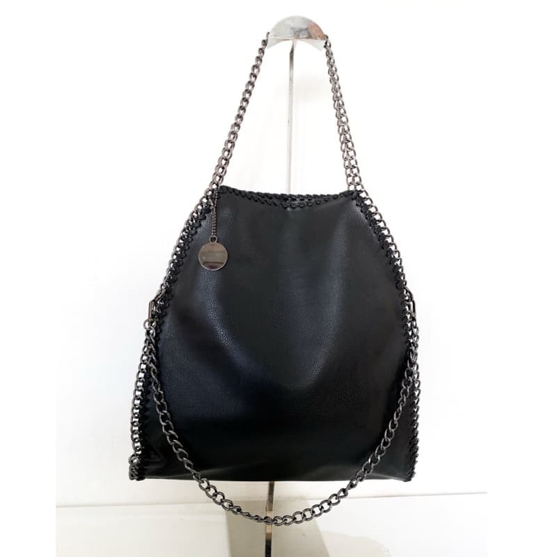 Bolsa Stella Feminina Grande Couro Sintético Com Alça De Corrente + Chaveiro