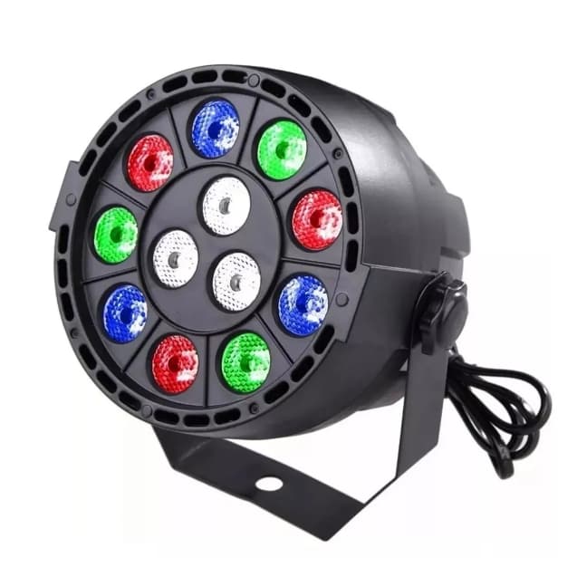 Canhao De Led Parled Colorido 12 Leds 1w Rgbw Dmx Com Strobo Sensor De Som e Automatico luz para festa