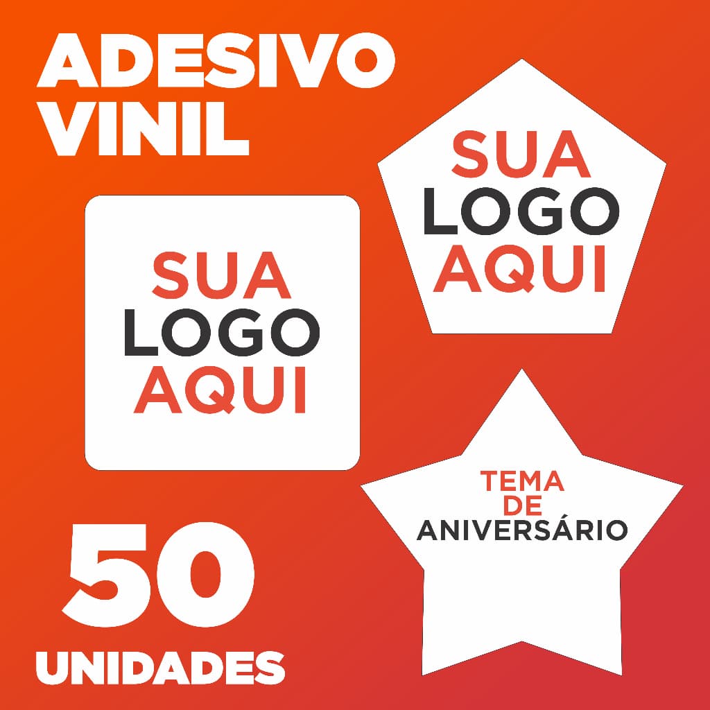 50 Adesivo Personalizado À Prova D'água 3x3 4x4 5x5 6x6 ou 7x7