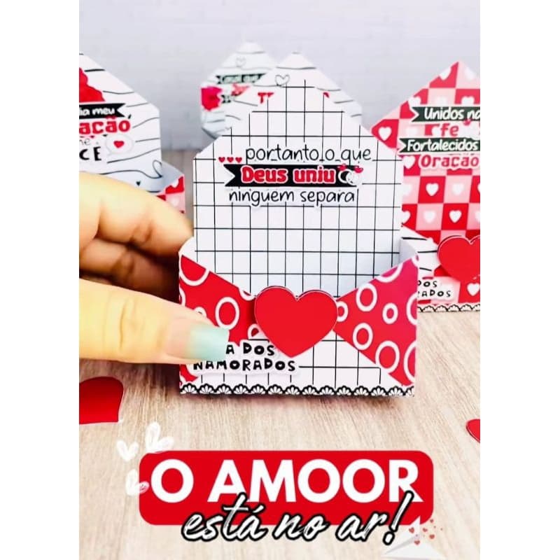 5 Caixa Mini Envelope Dia dos Namorados