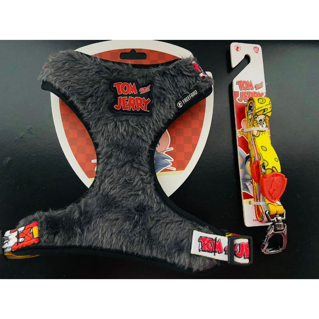 Conjunto Peitoral + Guia Para Cachorros Freefaro Tom e Jerry Peludinho Warner Bros