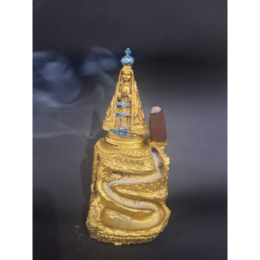 Incensário Cascata Nossa Senhora de Aparecida Religião Decoração Religiosa 16 cm