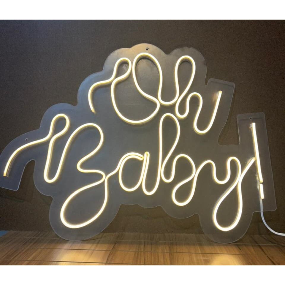 Luminária Led neon - Oh Baby duas cores disponível 50x40cm