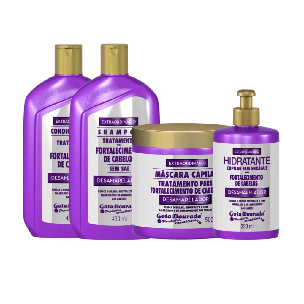 Kit Para Cabelos Loiros Grisalhos Com Mechas Descoloridos Desamarelador Extraordinário