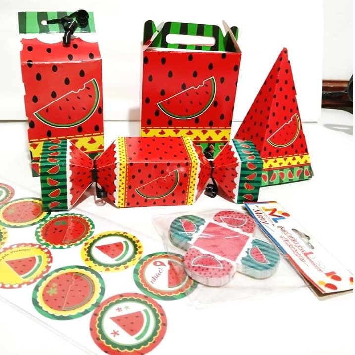 KIT FESTA COMPLETO COM 110 ITENS TEMA MELANCIA