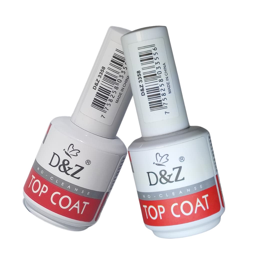 Kit 2 Top Coat Selante D&Z Branquinho Do Poder Brilho Unhas
