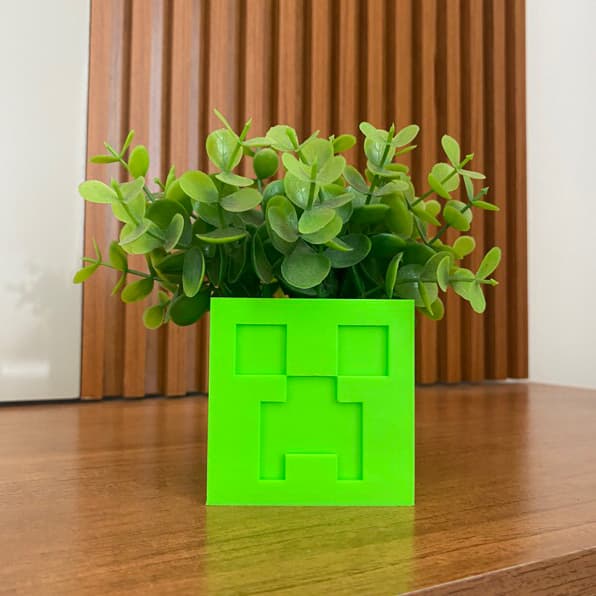 Minecraft Creeper Vaso de Plantas Pote Porta Lápis