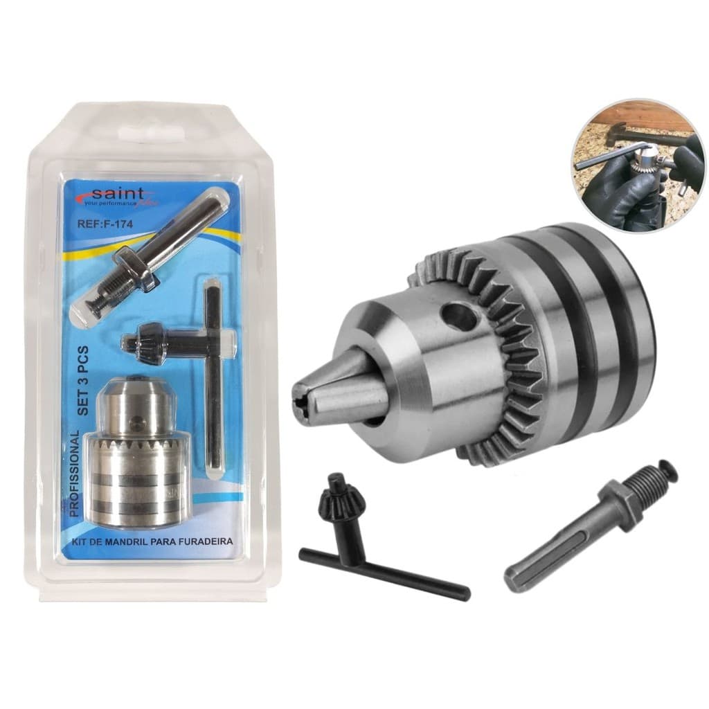 kit de madril para furadeira pen tech