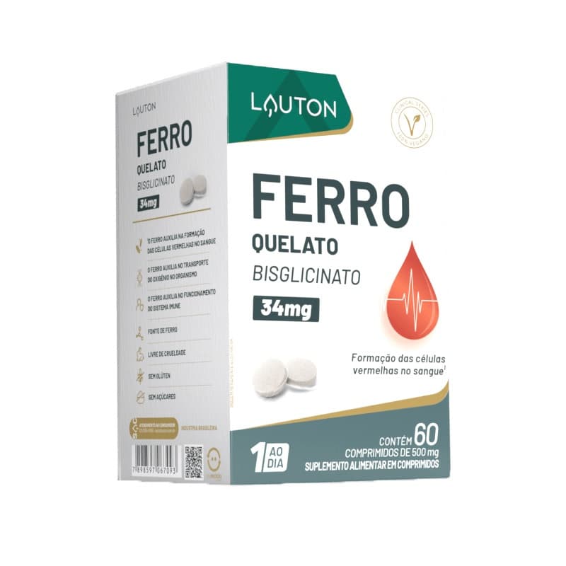 Suplemento De Ferro Quelato 60 Capsulas