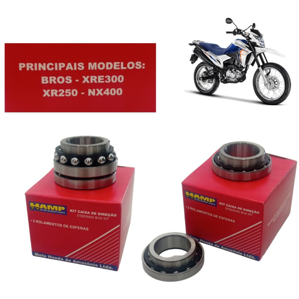 Kit Caixa de Direção Bros, XRE 300, XRE 190, XR 250, XR 400 - Original Honda