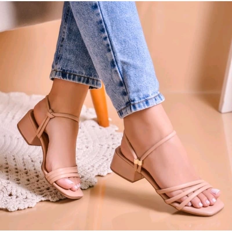 Sandalia Salto Bloco Verão lançamento Feminina Promoção