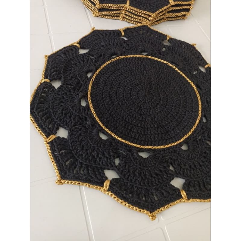 Kit 2/4/6/8 Sousplat Crochê LUXO/Americano Crochê/Jogo Americano/Mesa Posta