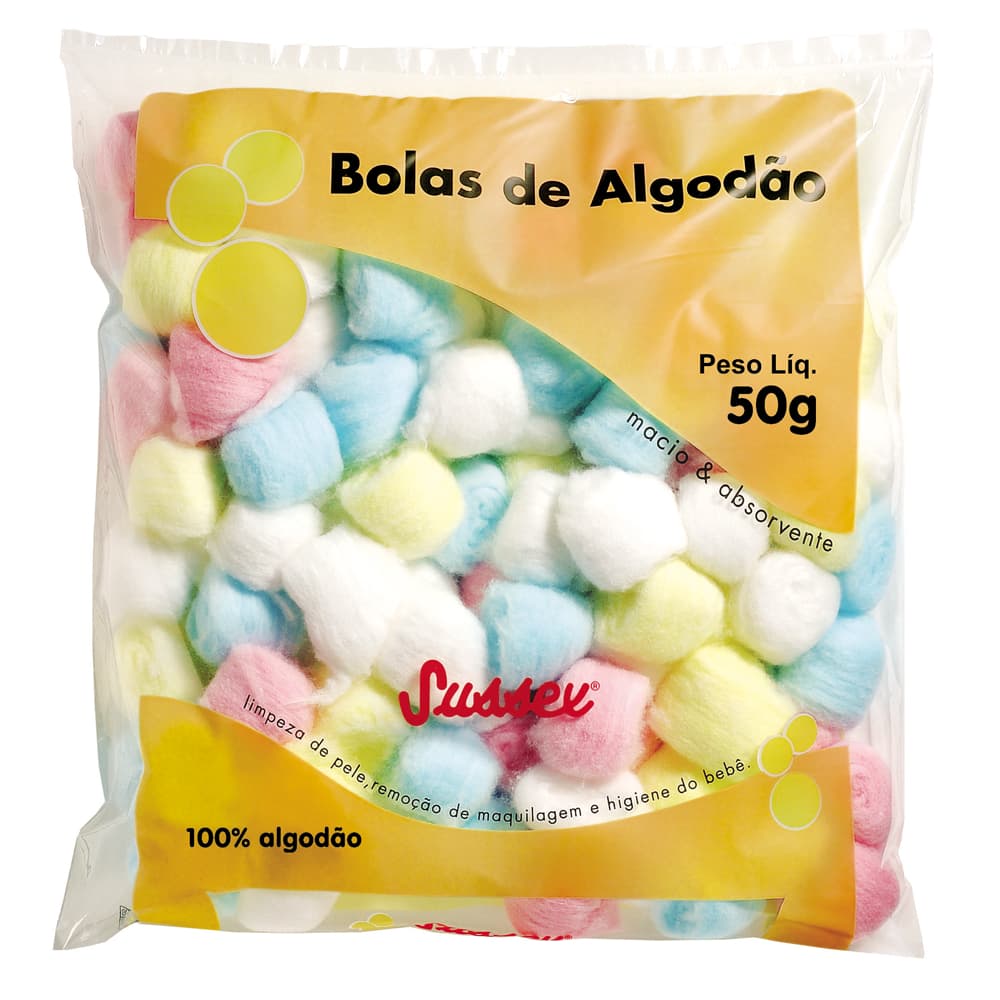 Sussex Bolas de Algodão 50g - Colorido