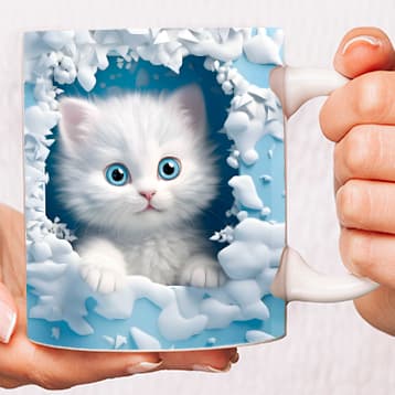 CANECA PERSONALIZADA DE GATO EFEITO 3D