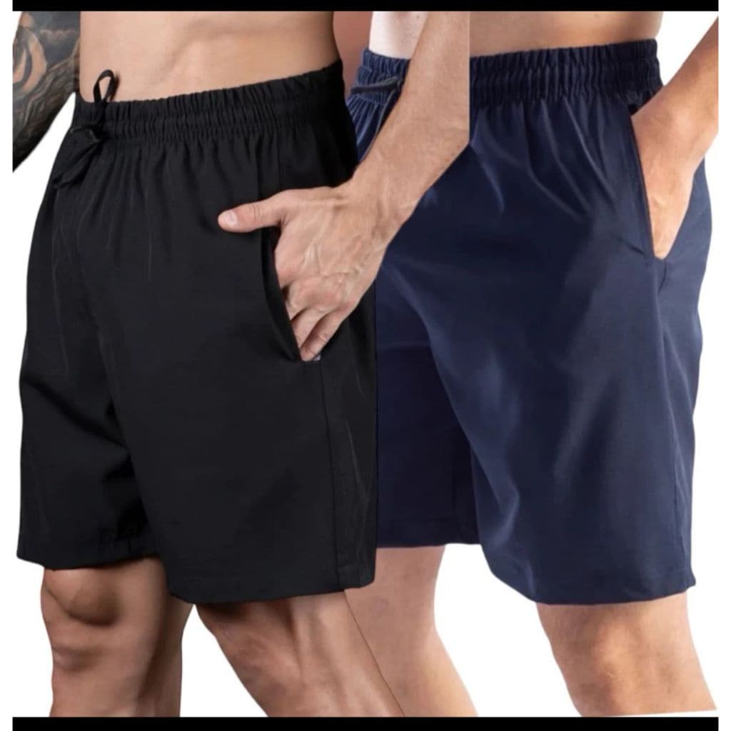 KIT Com 2 Bermuda masculina  Short de academia masculino tactel elastano calção Dry fit corrida para homem short básico