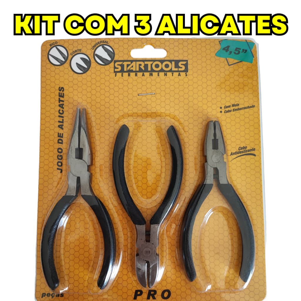 Kit Jogo De Alicates Corte Eletrônico Ferramentas Artesanato Bijuteria Mola Profissional Pressão