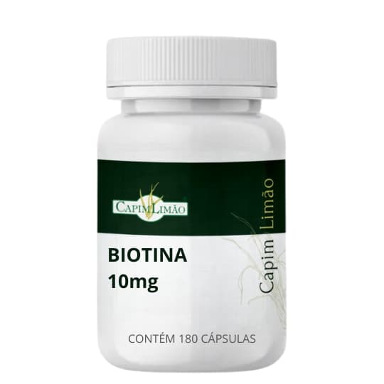 Biotina 10mg 180 capsulas Capim Limão
