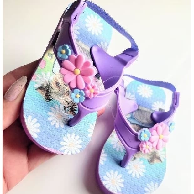 Chinelo infantil havaian bebê personagens feminino lilás bebe menina Patrulha canina Sky