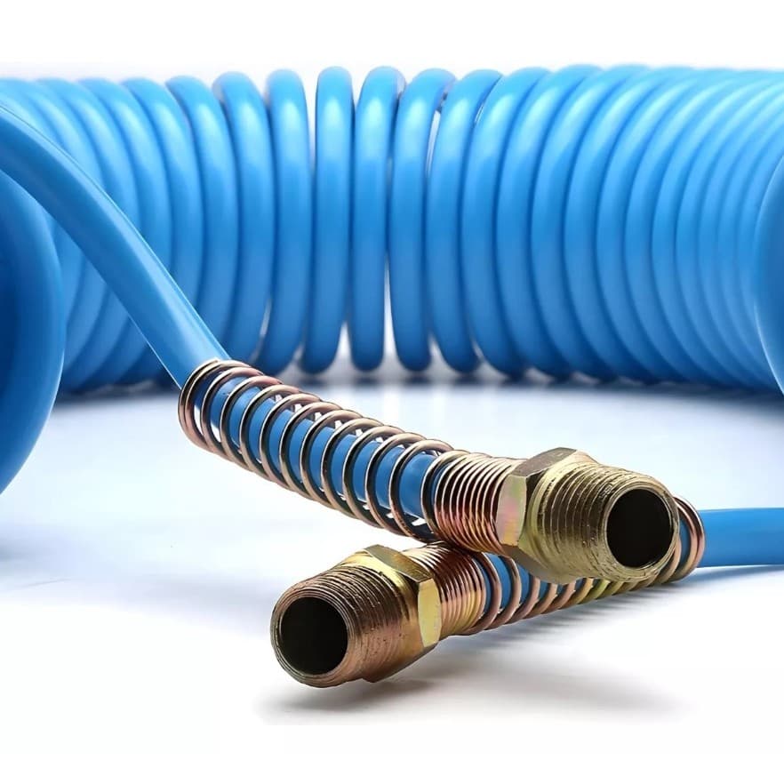 Mangueira de Ar Comprimido Corneta Espiral 10M com Conexão 1/4" Alta Pressão Conexão Rápida