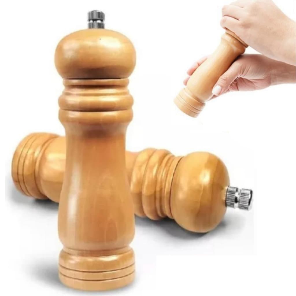 Moedor Pimenta Sal Condimento Tempero Grão Manual TRITURADOR De Madeira 20 CM GRANDE CHURRASQUEIRA