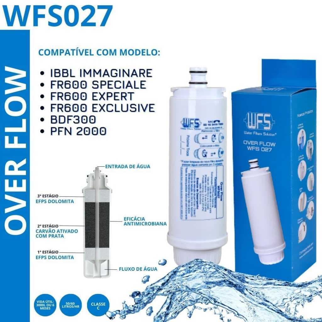 Refil Filtro WFS027 Over Flow Para Purificador De Água IBBL