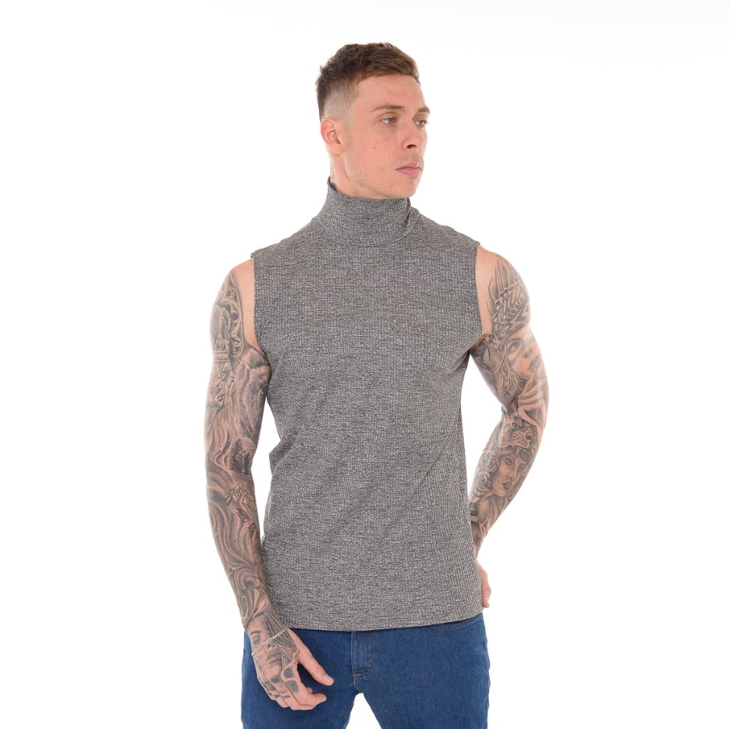 Regata Canelada Masculina Gola Alta