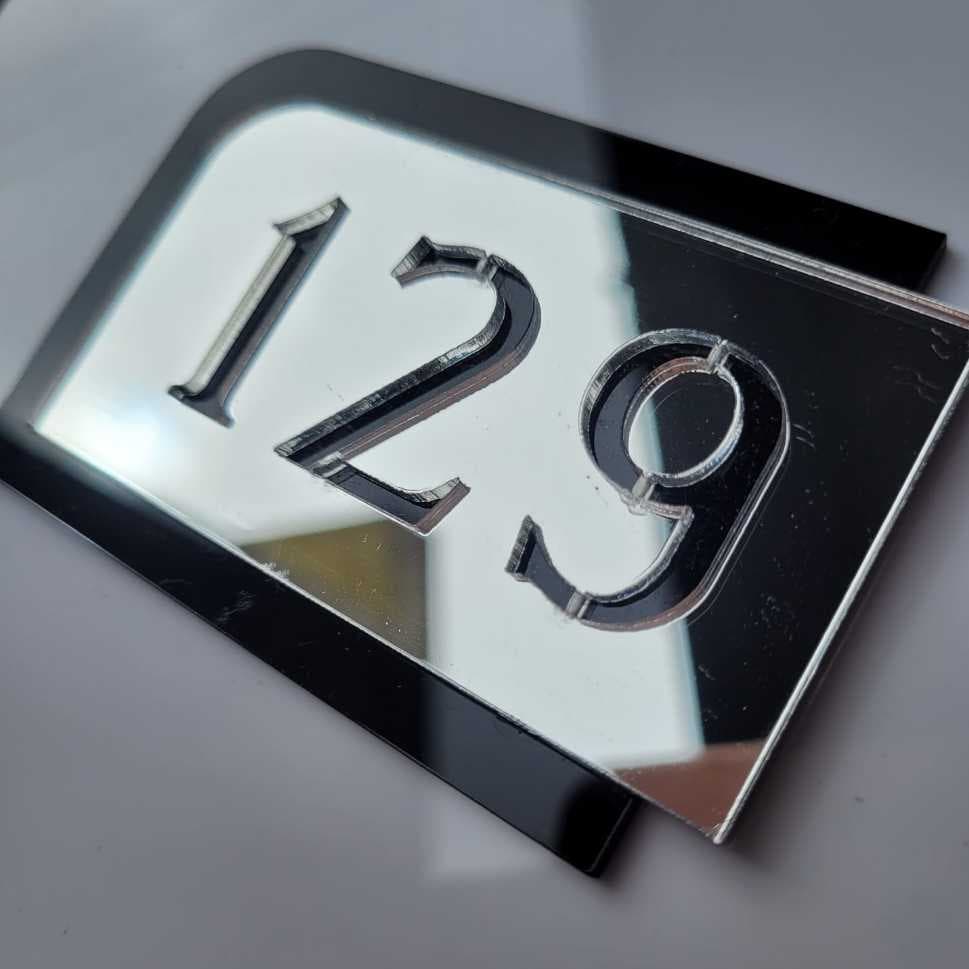 Placa Número para Porta, Apartamento, Casa, Loja Escritório, Em Acrílico Espelhado - PERSONALIZADO
