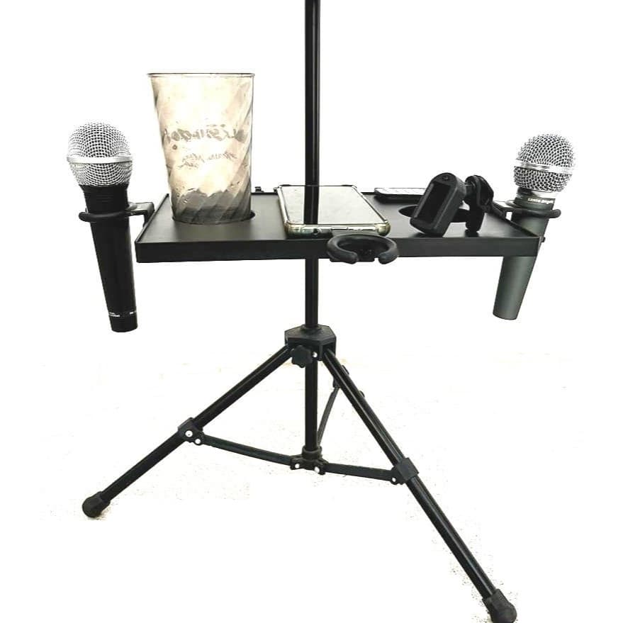 Suporte Bandeja De Prender Em Pedestal De Microfone Para Copo e acessórios musicais SM045