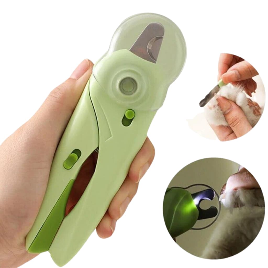 Cortador De Unhas Para Cães e Gatos Kit Alicate e Lixa Com Luz de Led Tesoura Completa